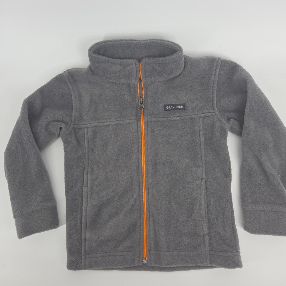 Columbia‎ Fleece Jacket 4T Gray Orange Zip Outdoor Gorpcore Utilitarian WD6760